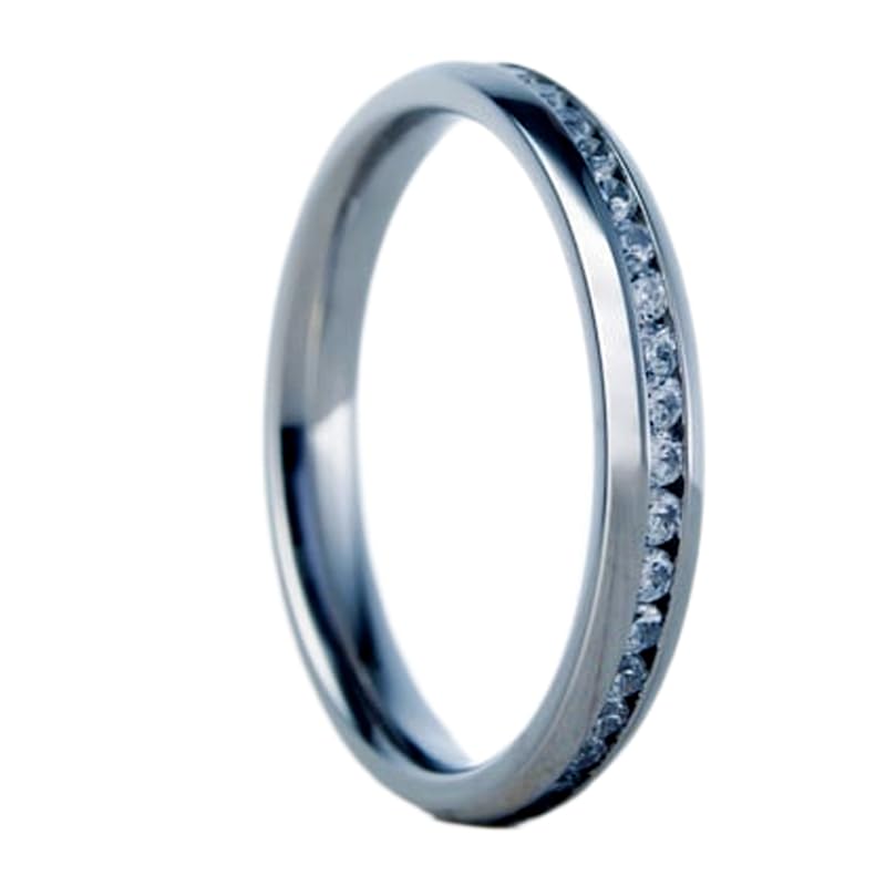 Bague d'éternité argent sterling 925 pierre CZ incolore anneau serti WW_DHR_0285