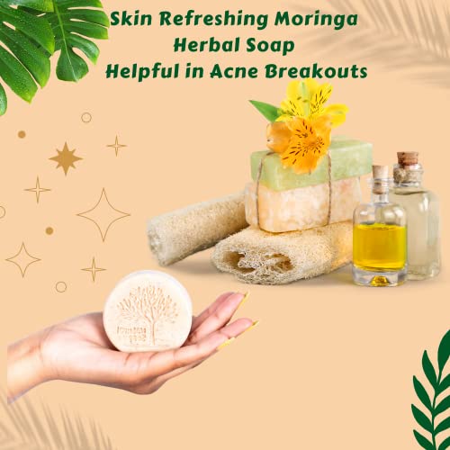 Zest Of Moringa Soap For Gentle Foaming Body Wash - Natural Moringa Soap Bar Helps Improve Skin | Moringa Seed Oil Soap For Men And Women | Organic Hand Soap For Acne - Pack Of 5 #TOP2