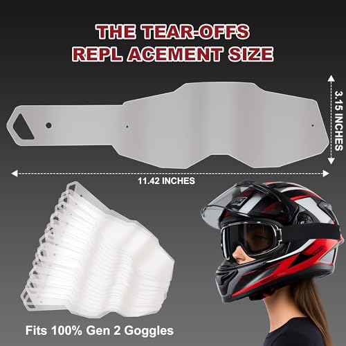 AGSISK Goggle Tear Offs 50 Pack - Fits 100% Strata 2, Racecraft 2, Accuri 2, RC2, AC2, ST2 Gen 2 | Replacement Lens Film for MX Motocross, Dirt Bike & ATV Goggles by AGSISK - Image 3