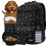 Rubyloo Dog Travel Backpack for Supplies - Dog Diaper Bag with Travel Bowls