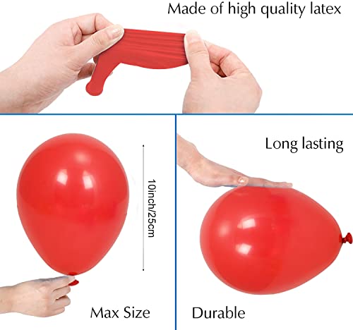 Image of Party Propz Red Balloons for Decoration - Set of 50 Pcs Red Metallic Balloons For Decorations | Balloons For Birthday | Anniversary Decoration Items (Latex)