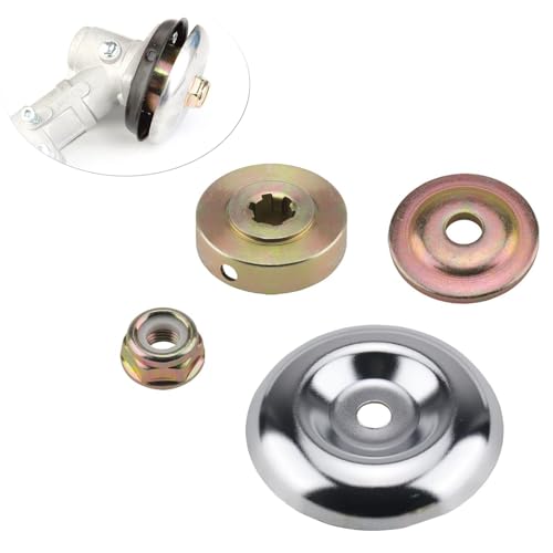 ieron 4 piezas de repuesto para cortador de cepillo, kit adaptador de cuchillas para cortacésped, hoja de engranaje de metal, tuerca de hoja de jardín, kit adaptador de cuchillas de cortacésped