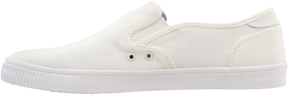 TOMS Men's Baja Slip-On Sneaker White Canvas 11 M