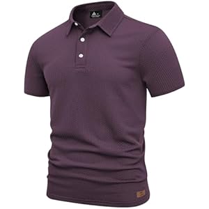 ZITY Mens Polo Shirts Short Sleeve Athletic Golf Polos Moisture Wicking Casual Polo Shirts for Men Jacquard Collared T Shirts Purple Medium