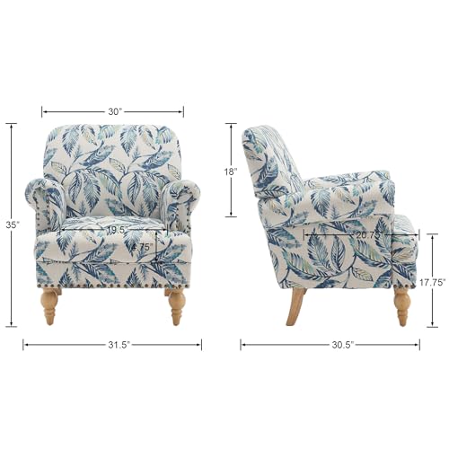 Livingroomaccentchairlinenupholsteredreadingchairwitharmssmallsofachairforloungebedroomcornernookdormbluepattern Urban Country Home Decor Living room accent chair linen upholstered reading chair with arms small sofa chair for lounge bedroom corner nook dorm blue pattern urban country home decor