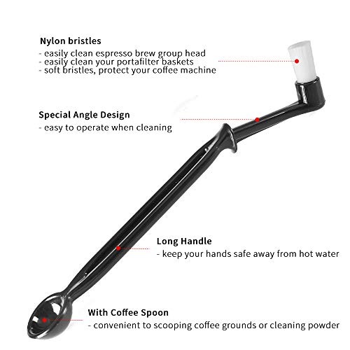 Espresso Machine Cleaning Brush Set - CAFEMASY 5 Pieces Coffee Cleaning Brush Natural Bristles Wooden Brush for Coffee Grinder and Nylon Brush for Espresso Machine Cleaning by CAFEMASY - Image 5