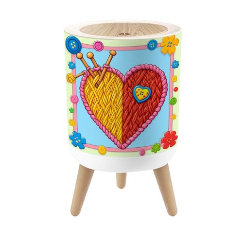Caneca de basura redonda con tapa y patas 7L