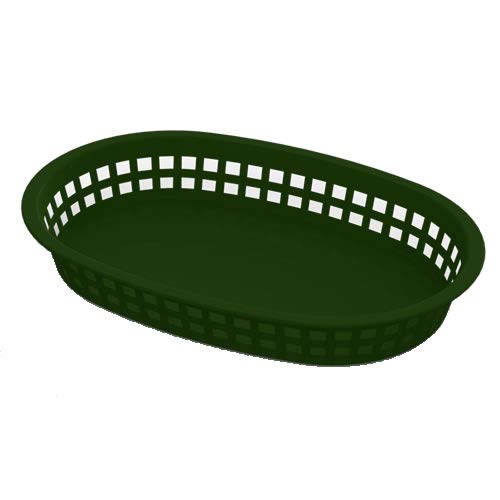 Plastic Food Baskets Green Round End Rectangle Food Basket (10 Baskets) Home