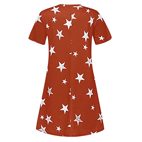 KQKAQJW Vestido feminino casual com gola redonda e manga curta para festa, clube, com laço na cintur