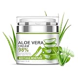 Aloe Vera Moisturizer Facial Cream,Facial Cream With 98% Organic Aloe Vera,Anti Wrinkle Face Moisturize,For Dry Skin,Acne Scars,Soft,Moisturizing & Delicate Skin