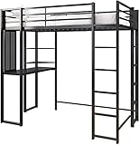MASCO International PVT LTD Metal Frame with Desk and Ladder, Full, Black 1 Loft Bed