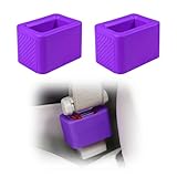 Gasedin 2 PCS Seat Belt Buckle Holder, Silicone Seatbelt Buckle Booster for Easy Access, Seat Belt Buckle Fixer Makes Receptacle Stand Upright and Stable for Kids, Car Accessories (Purple)