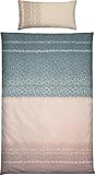 Erwin Müller Bettwäsche Mako-Satin türkis-beige Größe 1x 135x200 cm...
