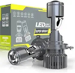 Par Lâmpada H4 LED Projetor 130W 15000LM 6000K 12V - Iluminação de Alta Performance, Farol com Dissipador de Calor, IP67, Alta Eficiência para Carros e Caminhonetes