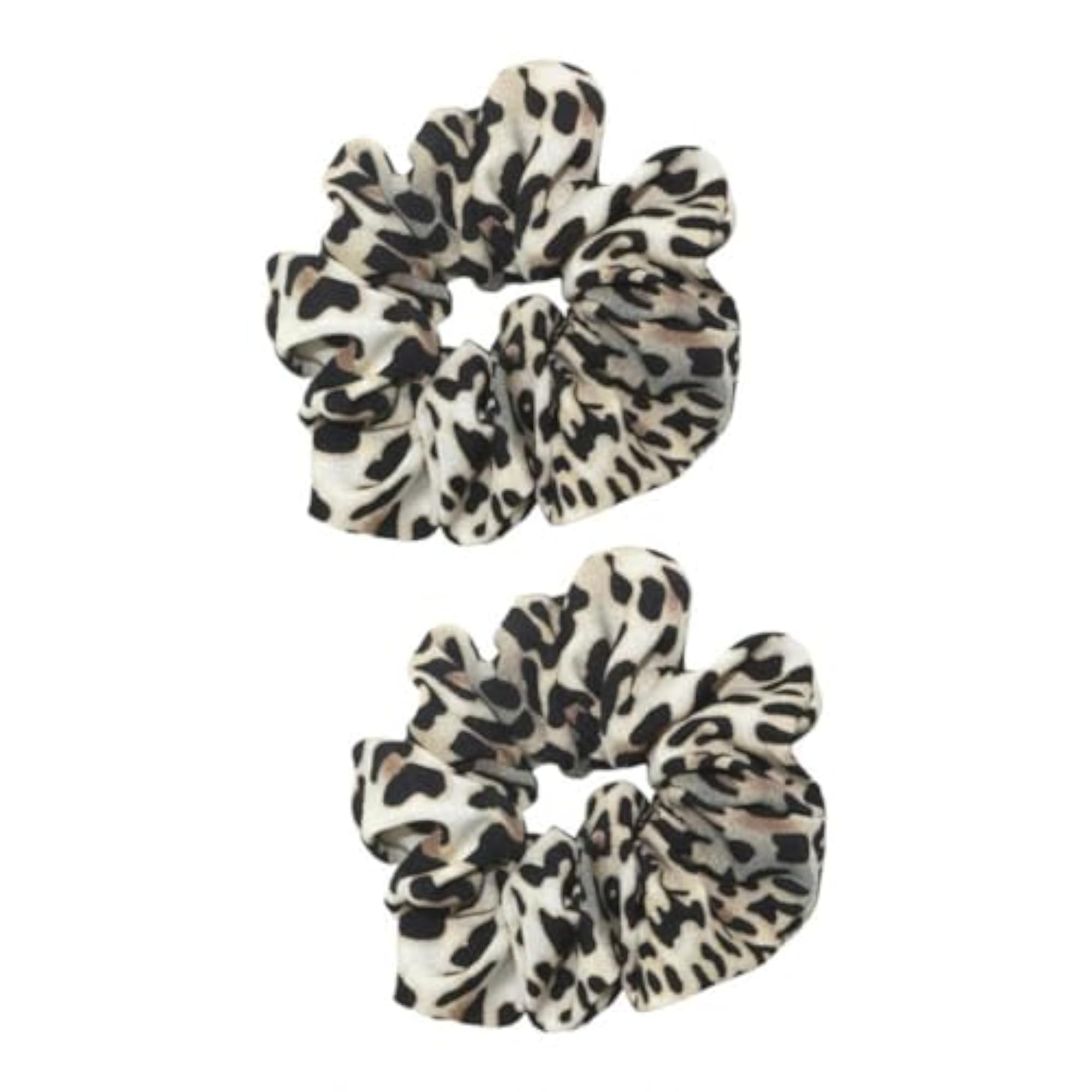 2 Pieces Women's Leopard Scrunchies Ponytail Holder, Light Leopard