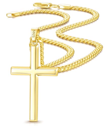 Fasongo 18K Plated Gold Big Cross Necklace for Men Women - image 1