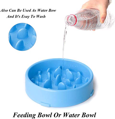 Jasgood Slow Feeder Dog Bowl For Medium Dogs Slow Feeding Interactive Bloat Stop Dog Bowls,Blue,Medium #TOP3