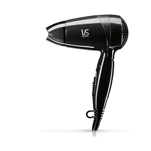 VS Sassoon MiniPRO Hair Dryer – Compact Travel Blow Dryer with Folding Handle, Lightweight Design for Fast Drying & Smoothing, Perfect for Gym Bags, Office, or On-the-Go