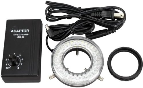 AmScope 60-LED Microscope Ring Light with Mounting Adapter