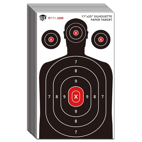 atflbox silhouette paper target for the range 17x25 inch target paper for indoor and outdoor use suitable for handguns pistols rifles airguns pellet gun bb guns