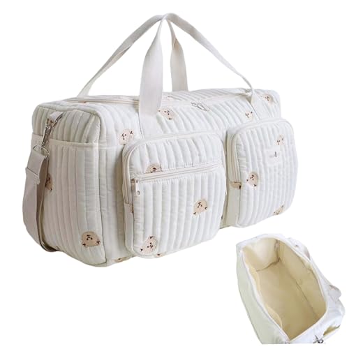 Miniatura 6 de Bolsa De Hospital Para Bebé, Bolsa De Pañales Acolchada, Gran Capacidad, Patrón De Oso De Peluche, Linda De Viaje, Portátil Y Liviana Para Hospitales Y Viajes De Fin De Semana, 18.9x8.7x10.2in