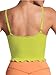 Sunzel Tank Top for Women, V Neck Cropped Seamless Ribbed Camisole with Ruffles for Workout Yoga Lounge (Black&Sprout Green M-L)