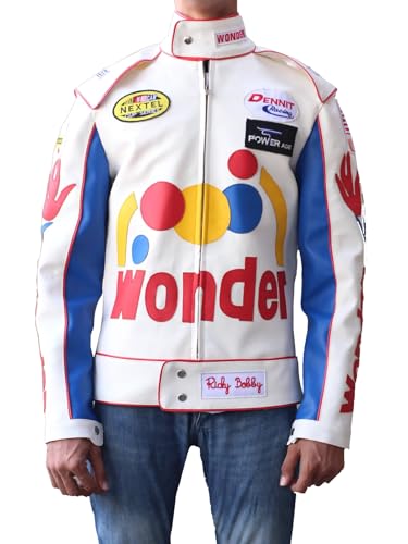 Men's Handmade Ricky Bobby Wonder Bread Racing Jacket-Wonder Jacket Inspired By Ricky Bobby- Faux Leather2