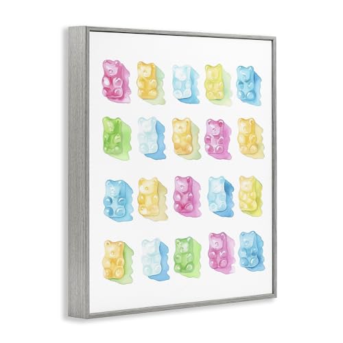 Pastel Candy Bears Stupell tableau gris pour chambre bébé