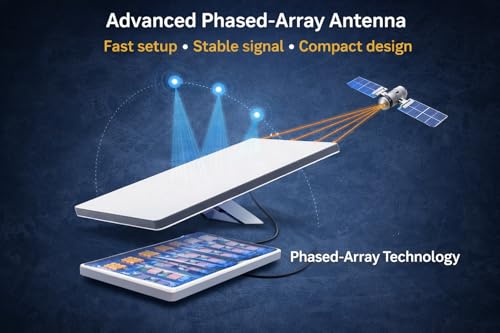 Image of Dish Mini 2026 Portable Satellite Internet Kit - Phased-Array Antenna with Integrated Wi-Fi Router - High-Speed Connectivity for RV, Camping, Remote Work & Off-Grid Travel