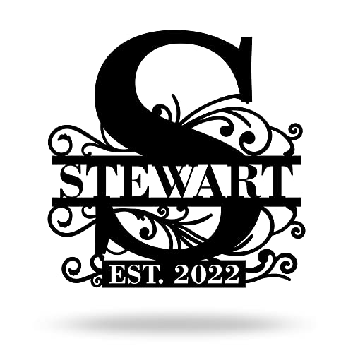 Custom Metal Signs | Metal Name Sign | Metal Wall Art | Split Letter Monogram Wall Decor | Metal Wall Art Last Name Sign | Family Name Sign | Personalized Wedding Gift | Metal Art | Outdoor Metal Sign #TOP19