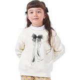 [ever closet] トレーナー キッズ 子供 女の子 秋冬 トップス [ バレエホワイト 90 ] プリント レース かわいい お洒落 秋服 冬服 通園 通学 子供服 キッズ服 エバークローゼット