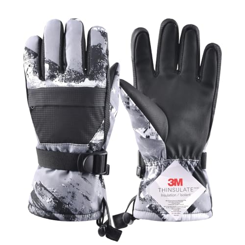 JEELAD Kids Ski Gloves, Warm Winter Snow Gloves for Boys Girls