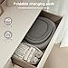 Mamatepe Baby Changing Pad, Waterproof Wipe-Clean PU Foldable On-the-Go Travel Mat, Non-Slip with Adjustable Safety Belt for Dresser & Changing Table, 30