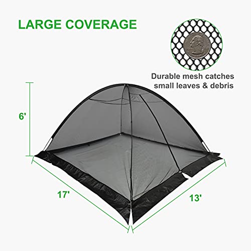 GROWNEER 13x17 Feet Crop Cage Plant Protection Tent Pond Netting Tent Dome Netting with 4 Ropes, 8 Stakes, Storage Bag, Fiberglass Poles , Suitable for Vegetables, Fruits, Flowers or Other Plants