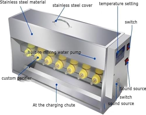 Automatic Piglet Feeder Machine with Sound Simulation, Double-Sided Sile Nipples, 10 Nipples for Efficient Milk Feeding and Lactation Support for Healthy Growing Piglets