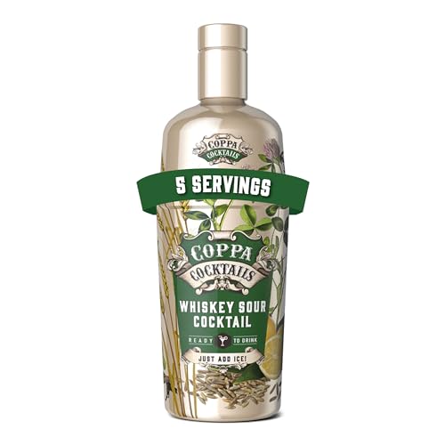 Coppa Cocktails Ready-to-Drink Whiskey Sour Cocktail| Easy Premium Pre-Mixed | Just Add Ice | 14.9% ABV | 70cl