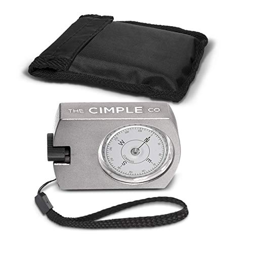 THE CIMPLE CO Aluminum Compass with Azimuth Gauge and Portable Bag - Waterproof Navigation Compass for Hiking Camping Aluminum - Professional Grade