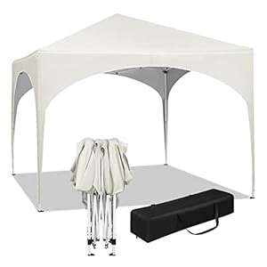 WOLTU Partytent, waterdichte vouwpaviljoen, zonwering, evenement, gazebo, tuinpaviljoen op terras, camping, festival, met halve maandak, pagodetent met halve cirkel, Oxford metalen frame, 3 x 3 cm,