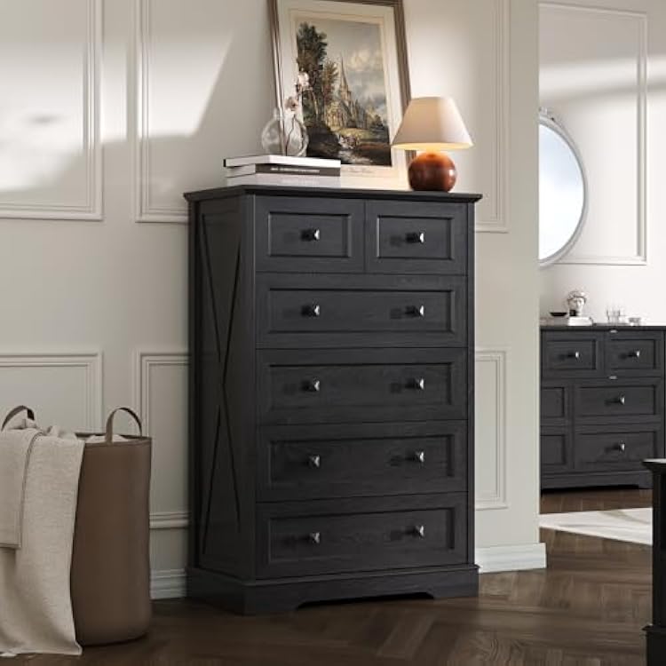 Farmhouse 6 Drawers Dresser Chests for Bedroom, Tall Honduras | Ubuy