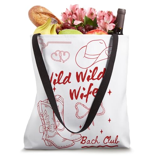 Bolso tote para despedida de soltera estilo vaquera, Wild Wild Wife miniatura 4