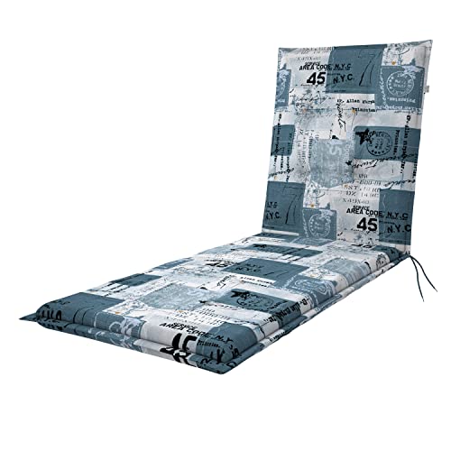 Doppler / Rollliege Living/Gartenliege Auflage/Rollliege/ca. 195 x 60 x 6 cm/Blau Weiß