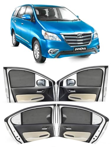 Image of Autofact Car Sunshades for Toyota Innova (2000 to 2016), UV Protection, Useful Car Accessories, Custom fit Sun Shades for Side Windows, Set of 6