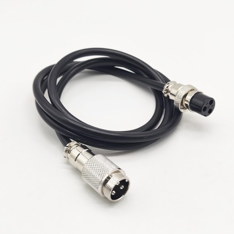 16.4 ft GX20 3 polig Mann zum weiblichen Kopf Luftfahrt Kabel, GX20 3Pins Weiblich zum männlichen Stecker Elektrische Kabel Panel Mount Kreismetall Luftfahrt Adapter Kabel für Schiffe 15AWG (5meter)