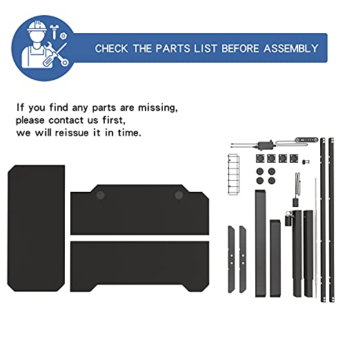 Bilbil L-Shaped Electric Height Adjustable Standing Desk 59 Inches, Stand Up Rising Table For Home Office With Splice Board, Black Frame And Top #TOP6