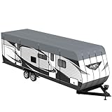 Heavy Duty RV Roof Cover - Waterproof Top Tarp Roof Only for Travel Trailer, 5th Wheel, Truck Camper & Class A B C Motorhome, Winter UV Snow Weather Protection, Gray, 24.6 x 12.5ft