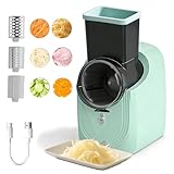SL Euthtion Cordless Electric Vegetable Slicer Chopper & Cheese Grater - Rechargeable Portable Salad Maker, Battery-Powered Electric Food Slicer for Home Kitchen Cucumber Carrots Cabbage