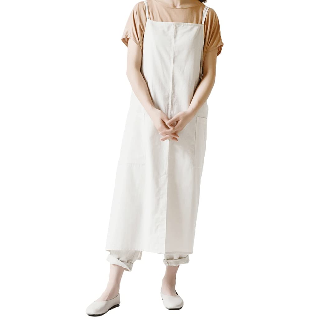 Tablier de cuisine rouge SSDD 7638 en pur coton blanc pour salon de thé et commerce