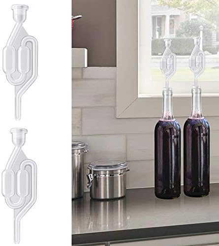 4 Pcs Fermentation Airlocks and 2 Pcs Bored Rubber Bungs Brewing Airlock for Home Brew Beer Wine Making