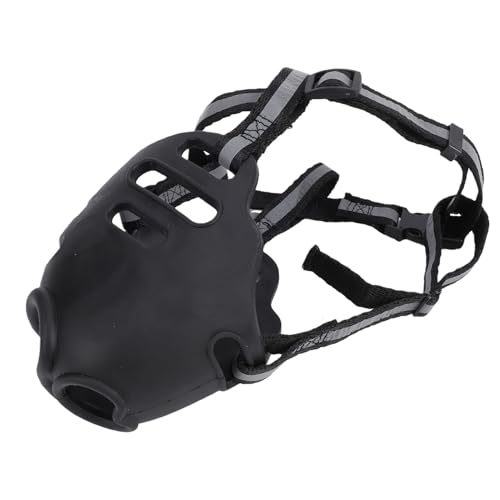 Topiky Muselière Respirante pour Chien, Couvre-Bouche Réfléchissant en TPE Réglable, Protection Anti-aboiements et Morsures, Protège-Dents pour Chien pour l'entraînement à la Marche en Plein Air,
