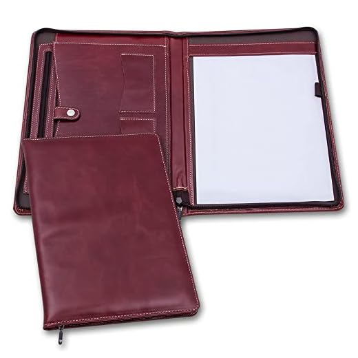 Pasta de Convenção Especial em Couro Legítimo Vinho